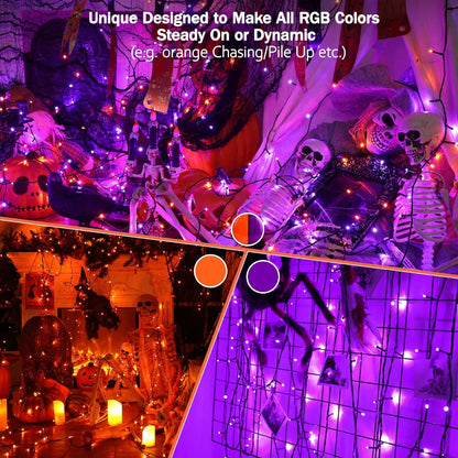 BrizLabs RGBW Christmas Lights, 98.5FT 300 LED Color Changing Halloween String Lights with Remote, Warm White Christmas Light, Twinkle Mini Light String for Indoor Outdoor Xmas Halloween Tree Party