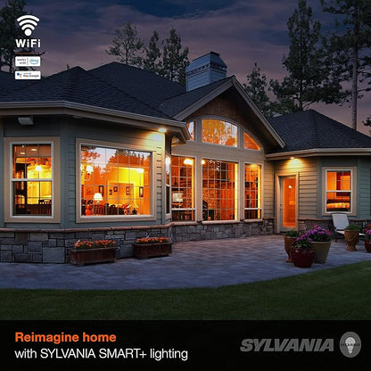 Sylvania WiFi LED Smart Light Bulb, 65W Equivalent Dimmable Soft White BR30, Works with Alexa and Google Home Only - 4 Pack (75689)