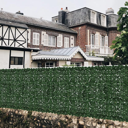 Faux Ivy Fence Privacy Screen Outdoor Expandable Artificial Greenery Roll Fake Hedge Wall Patio Green Plastic Leaf Plant Vine Grass Panels Gate Covering for Garden Yard Balcony (100x60 in)