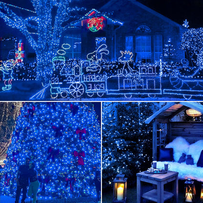 woohaha Christmas Lights Indoor Outdoor,2PACK 13FT 50-Count Lights Incandescent Mini Halloween String Light,120V UL Certified Green Wire Light for Xmas Tree,Patio,Holiday,Party,Home,Garden Decor,Blue
