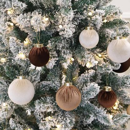3.15inch Velvet Ornaments for Christmas Tree, 15pcs Multicolor Flocked Christmas Ornaments Decorations Balls Set Decor