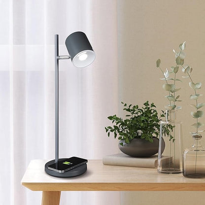 OttLite LED Desk Lamp with Wireless Charger, Good Housekeeping, Modern Book Light, Reading Light, Adjustable, Dimmable, Designed to Reduce Eyestrain, Great Desk Lamps for Home Office