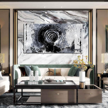 Abstract Large Wall Art for Living Room - Black and White Canvas Wall Art for Office - Modern Art Wall Decor for Bedroom Size 29" x 59"