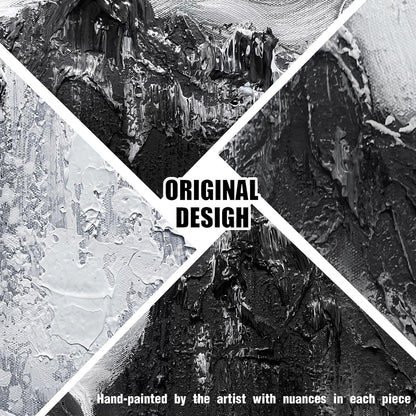 Mountain Pictures Wall Decor for Living Room Waterfall Painting Wall Art for Bedroom Black and White Wall Art for Office Size 20 x 40 Inch