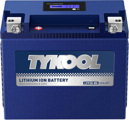 YTX20-BS/YTX20H-BS/GYZ20H Lithium LiFePO4 Motorcycle Battery, 600CCA,12Ah,Built in BMS, Powersports Battery,for ATV,UTV,Jet Ski,PWC,Snow mobile and Generator