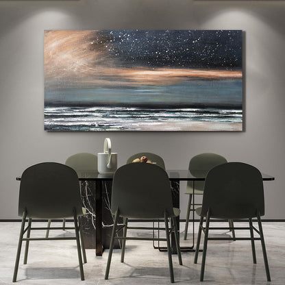 Large Canvas Wall Art for Living Room Artwork for Walls Canvas Art Wall Decor Nature Landscap Starry Wall Art Decor Coastal Beach Wall Art Prints Art Work for Home Office Kitchen Wall Decor 29" X 58"
