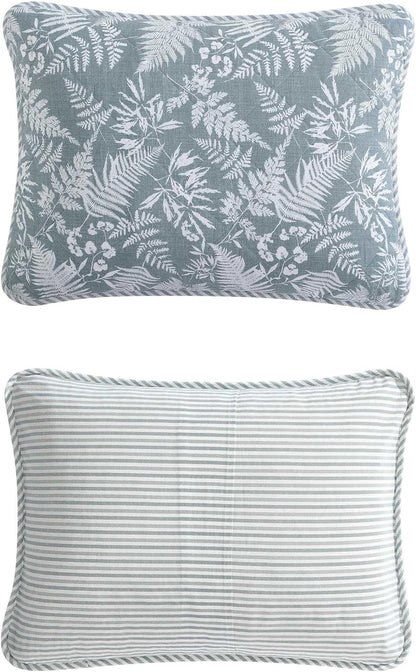 Eddie Bauer - Twin Quilt Set, Reversible Cotton Bedding with Matching Sham, Wildflower Inspired Home Decor with Stripe Reverse (Fern Garden Green, Twin)