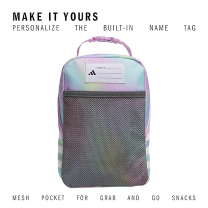 adidas Santiago Lunch Bag Cooler for Women and Men, Insulated Food Container Box with Mesh Pocket, Halftone Gradient Bliss Lilac/Bliss Lilac Purple/3.0, One Size