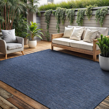 Washable Indoor Outdoor Rug 6x9 Weather Resistant Area Rugs Modern Solid for Porch Deck Balcony Backyard Patio Outside Carpet (6 X 9 Azure Blue)