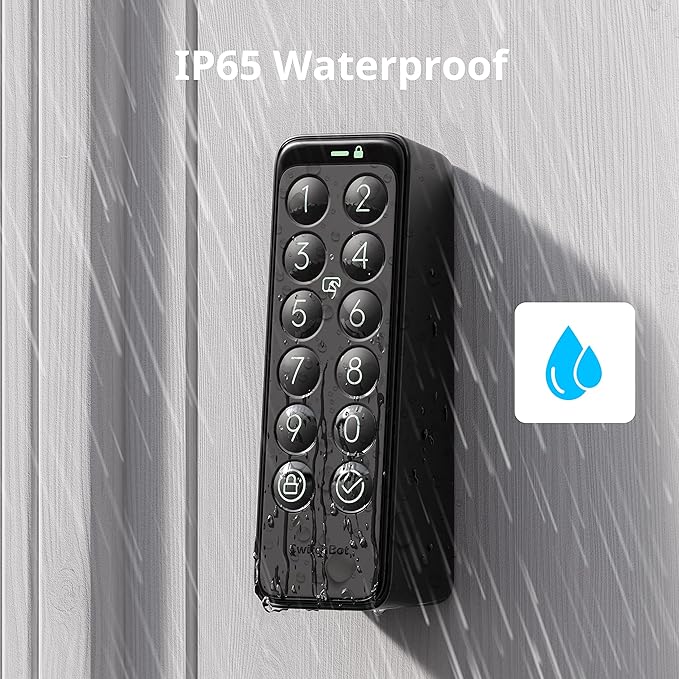 SwitchBot Wi-Fi Smart Lock with Wireless Keypad, Keyless Entry Door Lock for Front Door, Electronic Smart Deadbolt, Remote Control, Fits Your Existing Deadbolt in Minutes, IP65 Waterproof