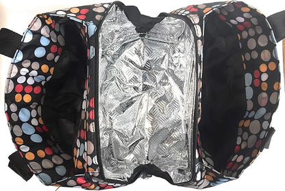 Nicole Miller Insulated Lunch Bag Tote –Open Cooler Ice Bag Lunch Box for Food with Drink Bottle Holder for Women, Men, Picnic, Boating, Beach, Fishing & Work(Bangles Red)