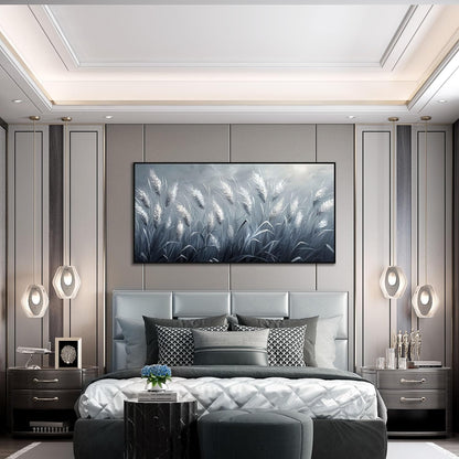Home Decor Botanical Wall Art Reed Wall Paintings Black Framed Wall Decor Big Pictures 29"x 59"