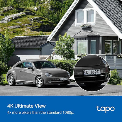 Tapo 4K Outdoor Pan/Tilt Wireless Security Camera - Battery with Solar Charging, 360° Motion Track, 24/7 Capture, Person/Vehicle Detection, Subscription-Free Local Storage or Optional Cloud, C660 KIT
