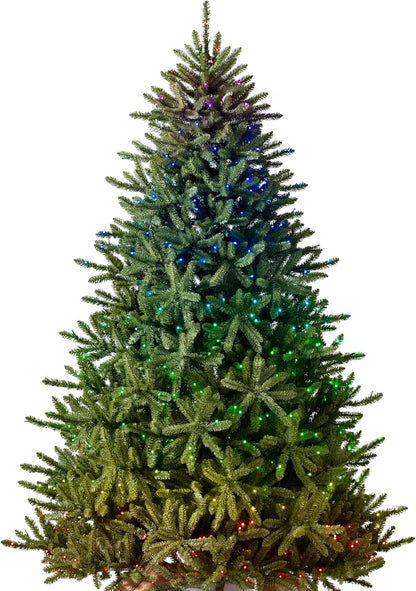 Balsam Hill 6.5ft Pre-Lit Classic Blue Spruce Artificial Christmas Tree with 2,144+ Tips, 330 Twinkly LED Smart Lights, Easy Plug System, Premium Stand & Storage Bag for Indoor Holiday Decorating