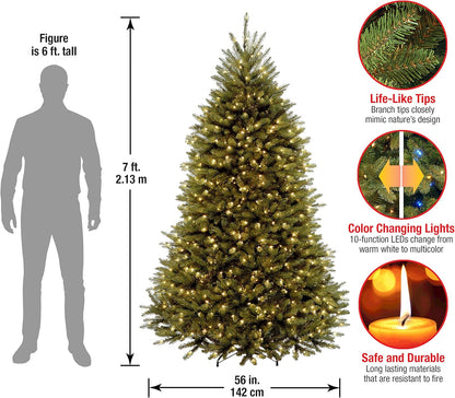 National Tree CompanyNational Tree Company Pre-Lit Artificial Full Christmas Tree, Green, 7 Feet & Pre-Lit Artificial Christmas Wreath, Green