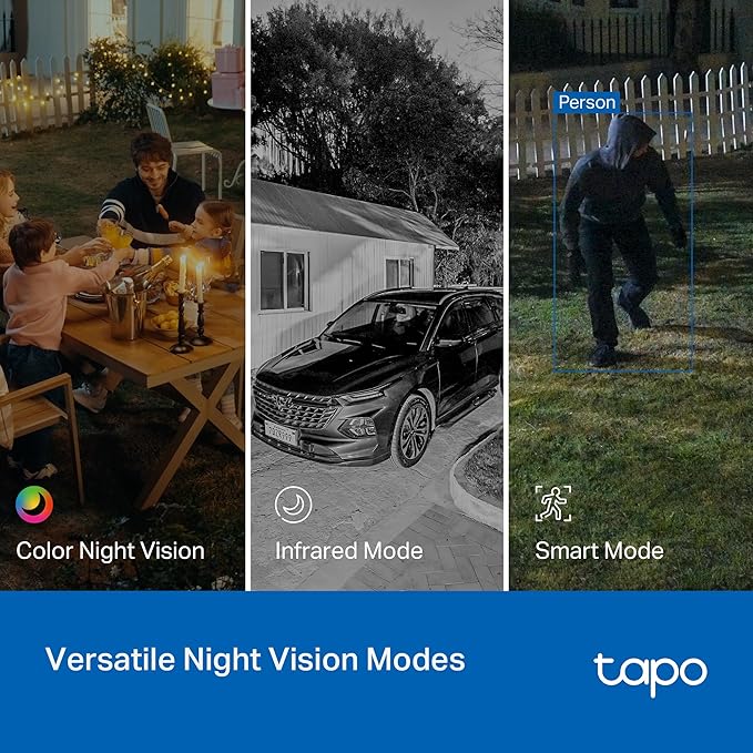 Tapo 2K Indoor/Outdoor Pan/Tilt Wired Security Camera - Baby Monitoring, Person & Baby Cry Detection, 360° Motion Tracking, Color Night Vision, Subscription-Free Local Storage or Optional Cloud, C216