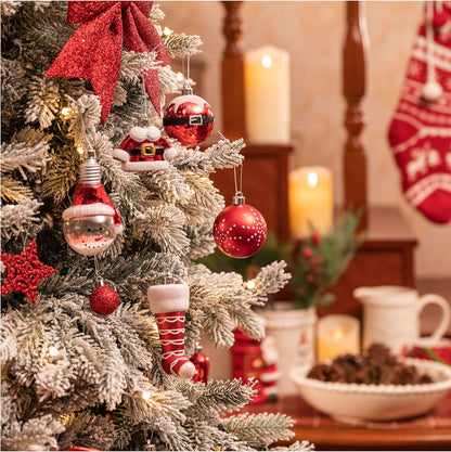 Valery Madelyn Christmas Ornaments Set, 70ct Red and White Shatterproof Christmas Tree Decorations Ball Ornaments Bulk, Traditional Decorative Hanging Ornaments for Xmas Trees Holiday Party Decor