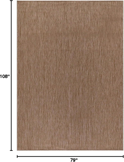 CAMILSON Outdoor Rug 6x9 Modern Area Rugs for Indoor and Outdoor Patios and Porches - Waterproof, Washable, Non-Shedding, Easy-to-Clean Outside Carpet (6 x 9, Solid - Jute)