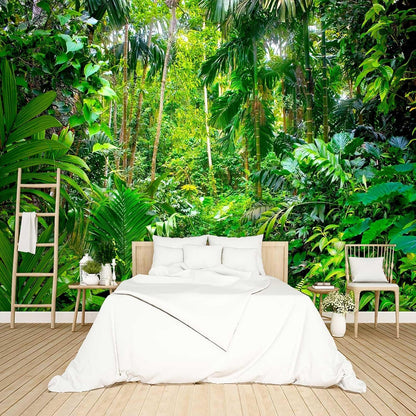Tropical Rainforest Botanical Wallpaper Peel and Stick Wall Mural for Bedroom Living Room - 85"x118"