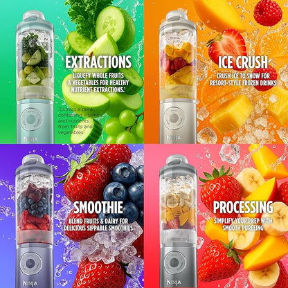 Ninja Blast Max, Portable Blender + Twist & Go, Personal Smoothie, Blend, Ice Crush, 3 Programs, Cordless, 22 oz removable Vessel, Dishwasher Safe, Leakproof, Pink, BC251PK