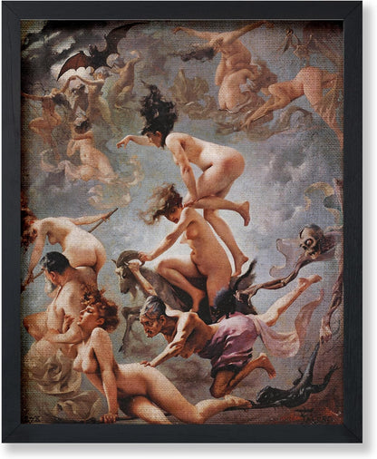 Poster Master Vintage Luis Ricardo Falero Poster - Retro Occult Print - Gift for Gothic, Horror Fan - Witches Going to their Sabbath, Pagan - Wall Decor for Bedroom, Dorm, 24x32 Unframed Wall Art