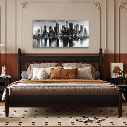 QSQ New York City Wall Art Brooklyn Bridge Wall Art Print Paintings Modern Cityscape Canvas Art Wall Decor Picture For Bedroom Apartment Office Home Decor Chicago Artwork 20 × 40 In