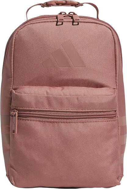 adidas Santiago Lunch Bag Cooler for Women and Men, Insulated Food Container Box with Mesh Pocket, Warm Clay Pink/Grey Four/3.0, One Size