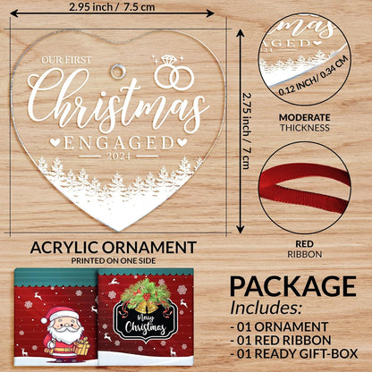 Our First Christmas in Our New Apartment 2025 Xmas Ceramic Ornament - Apartment Decor House Warming Gifts 1st Apartment Christmas Ornament (Engaged Ornament 3)