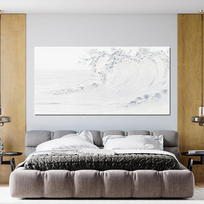 Canvas Wall Art Decor Modern Wall Art Pictures for Living Room White Blue Wave Wall Art Prints Wave Artwork for Walls Landscape Coastal Wall Art Decor Art Work for Home Office Room Wall Decor 20"x40"