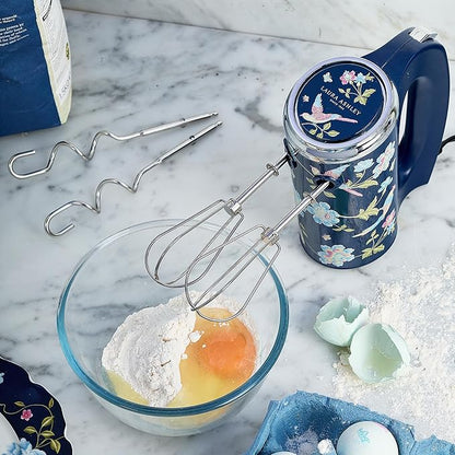 Laura Ashley Hand Mixer Electric Handheld 200W - Hand Held Electric Whisk with 5 Variable Speeds - Hand Mixers with Durable Stainless Steel Beaters - Easy to Clean Light Weight Cake Mixer for Baking