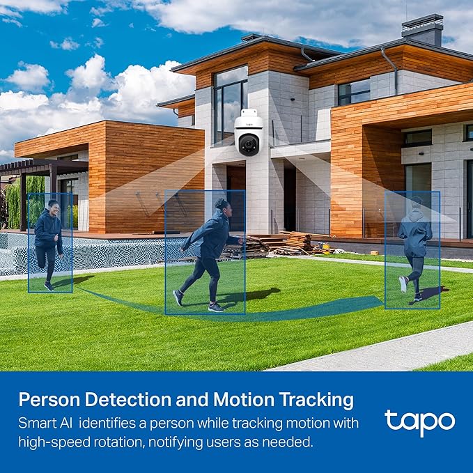 Tapo 1080P Outdoor Wired Pan/Tilt Security Wi-Fi Camera, 360° View, Motion Tracking, Works with Alexa & Google Home, Night Vision, Free AI Detection, Cloud & SD Card Storage(up to 512GB), Tapo C500…
