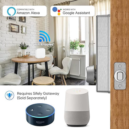 Keyless Deadbolt Smart Door Lock: Sifely Digital Keyless Entry Door Lock for Front Door, Code & Fob Access, App Control, Auto Lock, Easy to Install (Silver)
