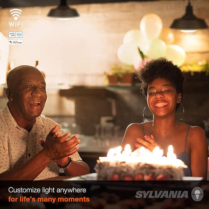 Sylvania WiFi LED Smart Light Bulb, 65W Equivalent Dimmable Soft White BR30, Works with Alexa and Google Home Only - 4 Pack (75689)