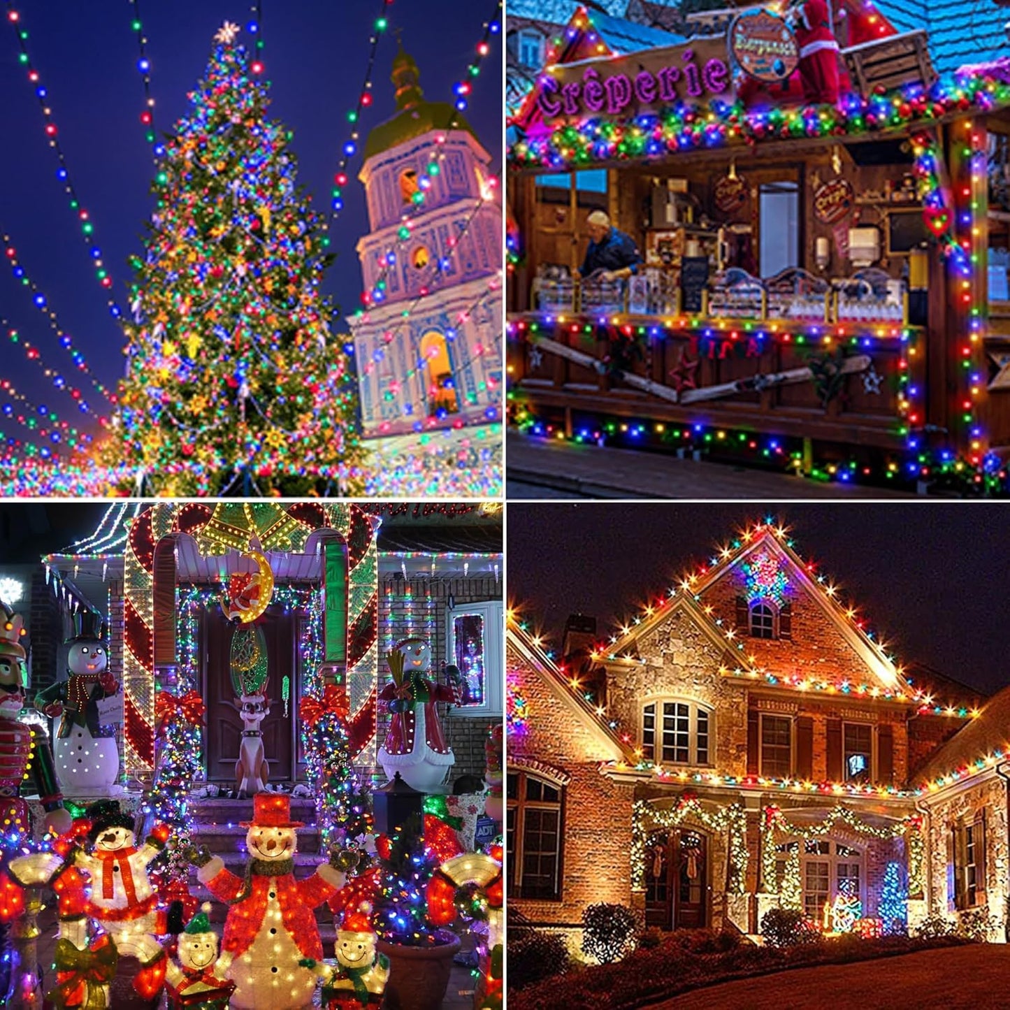 Joomer Solar Christmas Lights, 2 Pack Total 144 FT 400 LED 8 Modes Waterproof Solar Christmas Lights Outdoor for Christmas Decorations (Multicolor)