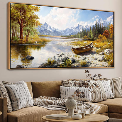 Mofutinpo Mountain Landscape Wall Art - Nature Forest Canvas Art for Living Room, Bedroom & Dining Room - Framed Paintings for Wall Decor - Large Scenic Artwork for Home 29x58IN