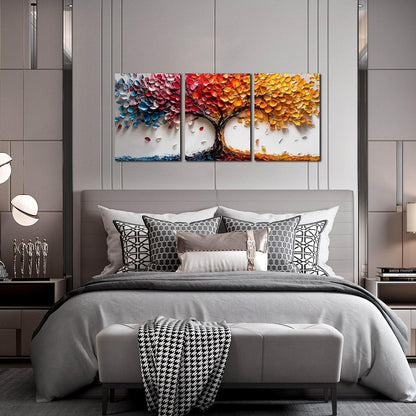 Tree Canvas Wall Art for Living Room - Colorful Wall Decor for Bedroom Teen Girl - Modern 3 Piece Wall Art for Office Size 12" x 16"