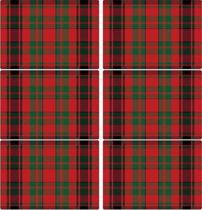 Christmas Placemats Set of 6 Red and Green Plaid Plastic Table Mats Recyclable Place Mats Washable Farmhouse Holiday Table Decoration for Indoor Outdoor Christmas Party Kitchen Dining