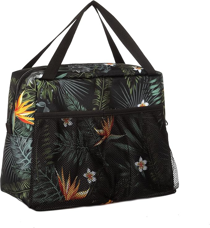 Dickies Insulated Lunch Bag Holder for Work, Thermal Reusable Office Lunch Box for Men, Women (Tropical Flowers)