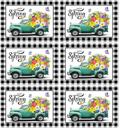 Happy Spring Placemats Set of 6 Easter Plastic Table Mats Spring Placemats Seasonal Place Mats Rustic Vintage Flowers Table Decoration for Indoor Outdoor Party Kitchen Dining
