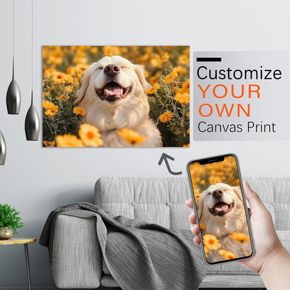 Ship Next Day - Custom Canvas Prints with Your Photos, Personalized Canvas with Pictures Print for Wall Art Bedroom, Customized Photo Gifts for Couple Men Women Mom Baby Dog Family - 24"W x 18"L