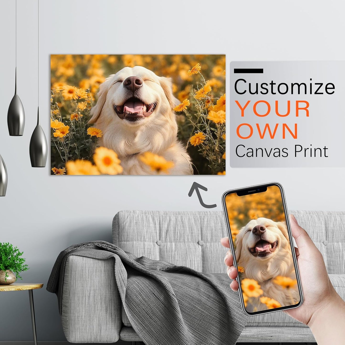 Ship Next Day - Custom Canvas Prints with Your Photos, Personalized Canvas with Pictures Print for Wall Art Bedroom, Customized Photo Gifts for Couple Men Women Mom Baby Dog Family - 10"W x 8"L