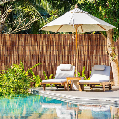 Natural Reed Fencing Rolls,2PACK 4.6FT X 16.4FT Reed Screen Curtain Fence Covering Privacy Bamboo for Outdoor Backyard Patio（Brown）