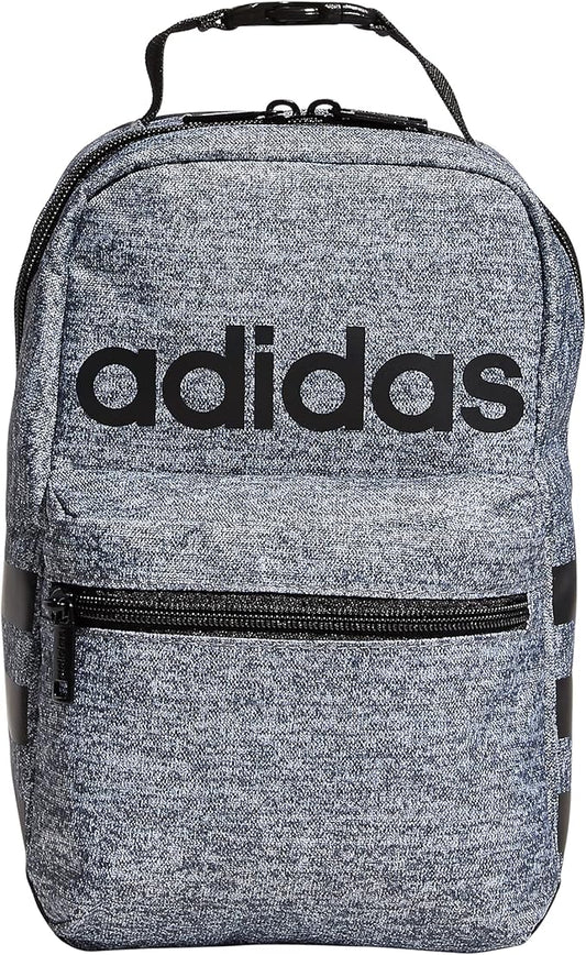 adidas Santiago Lunch Bag Cooler for Women and Men, Insulated Food Container Box with Mesh Pocket, Jersey Onix Grey/Black/2.0, One Size