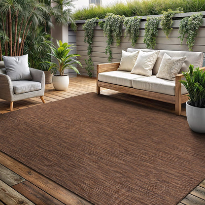 Washable Indoor Outdoor Rug 6x9 Weather Resistant Area Rugs Modern Solid for Porch Deck Balcony Backyard Patio Outside Carpet (6 X 9 Gold Brown)