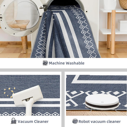 Outdoor Patio Rug, Outside Rectangular Carpet, Moroccan Geometric Rugs, Washable Large Indoor Outdoor Rug 6x9 Mats for RV, Picnic, Backyard, Deck, Balcony, Porch, Beach