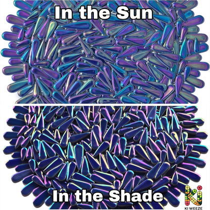 VerzTile Mosaic Tiles for Crafts - Petal Shaped Ceramic Tile Craft Hobbies & Art Projects 39 Color Options Endless Creativity DIY Design (Iridescent Cobalt Blue)