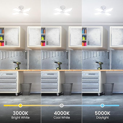 Feit Electric LED Garage Light, Multiple Adjustable Panels, E26 Base, Ideal for Garage, Workshop, Shed, 25,000-Hour Lifetime