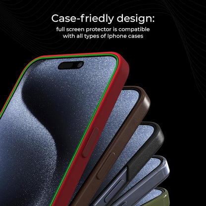 Deppa |2 Pack| Anti-Blue Light Screen Protector for iPhone 14 Pro (6.1')| Scratch Resistant Tempered Glass | 3D Edge to Edge Coverage | Easy Installation Kit | Eye Safeguard TÜV Certified