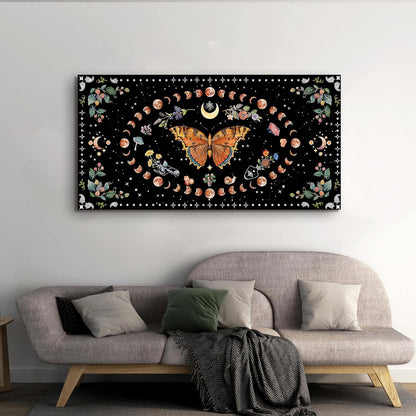 Canvas Abstract Wall Art Boho Wall art Decor Canvas Art Wall Decor Pictures for Living Room Vintage Butterfly Wall Art Decorations Moon Flower Artwork for Walls Home Office Wall Decor 20" X 40"