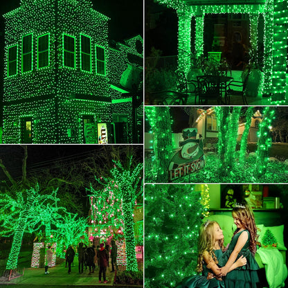 Hopolon St. Patrick's Day Mini String Lights, 2PACK 50Count 13Feet Incandescent Bulb Waterproof Green Fairy Lights Plug in for Indoor Outdoor Halloween Party Patio Christmas Decor,Green